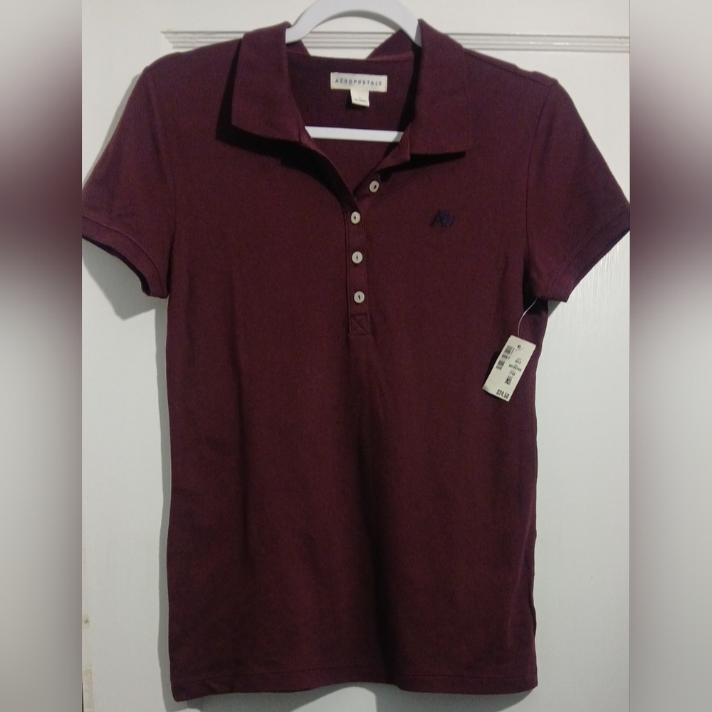 Aeropostale Burgundy Polo Shirt NWT